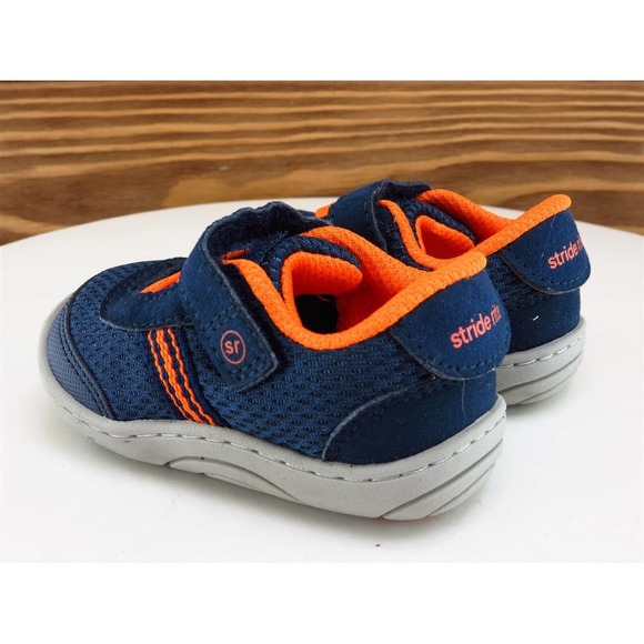 Stride Rite Sz 3 Toddler Boys Sneaker Blue Fabric Jackson Medium - Picture 9 of 11